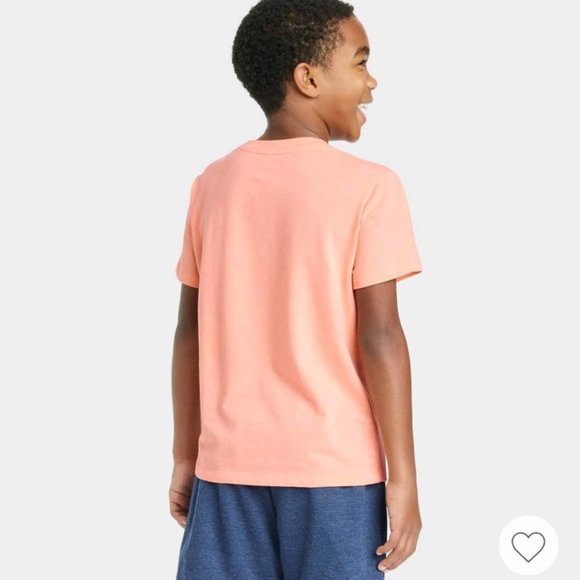 Cat & Jack - Kids' short Sleeve Smiling Shark Graphic T-Shirt - Size M (8)Peach - Picture 2 of 10